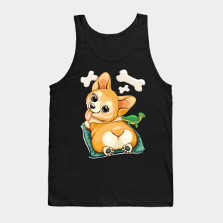 Corgi Pet Dog Playful Cartoon Character Tank Top